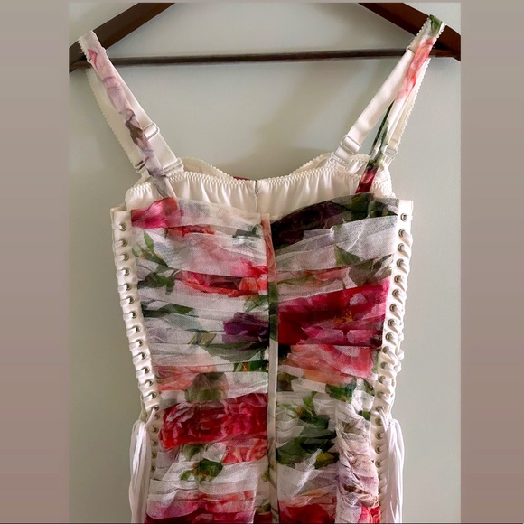 Dolce & Gabbana Lace Up Floral Dress - Picture 6 of 7